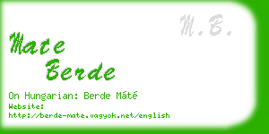 mate berde business card