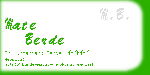 mate berde business card